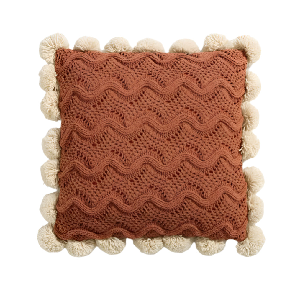 Stylish Knitted Tassel Cushion Cover – Soft Cotton Decorative Pillow Case 45x45 cm for Home Decor 7