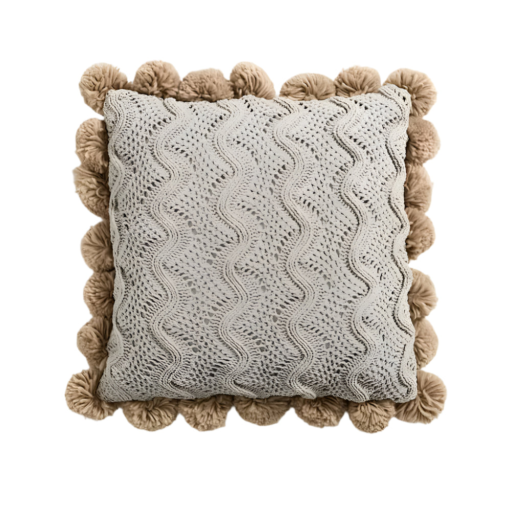 Stylish Knitted Tassel Cushion Cover – Soft Cotton Decorative Pillow Case 45x45 cm for Home Decor 8