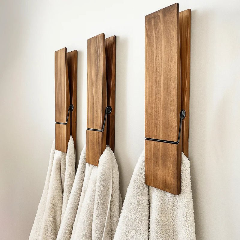 Stylish Wooden Towel Holder – Elegant Towel Rack for Large Towels, Modern Scandinavian Design 0