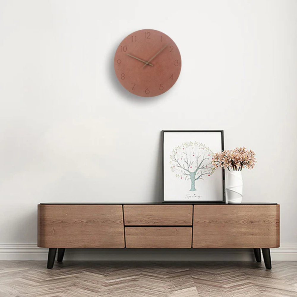 Stylish Wooden Wall Clock - Modern Minimalist Design for Home Decor - Silent Quartz Movement, 30x30cm 2