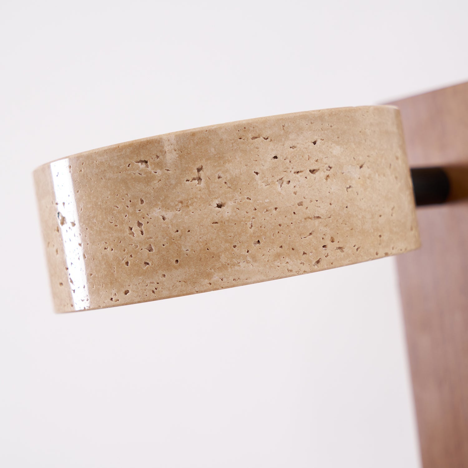 Close-up of a beige stone bar on a white background