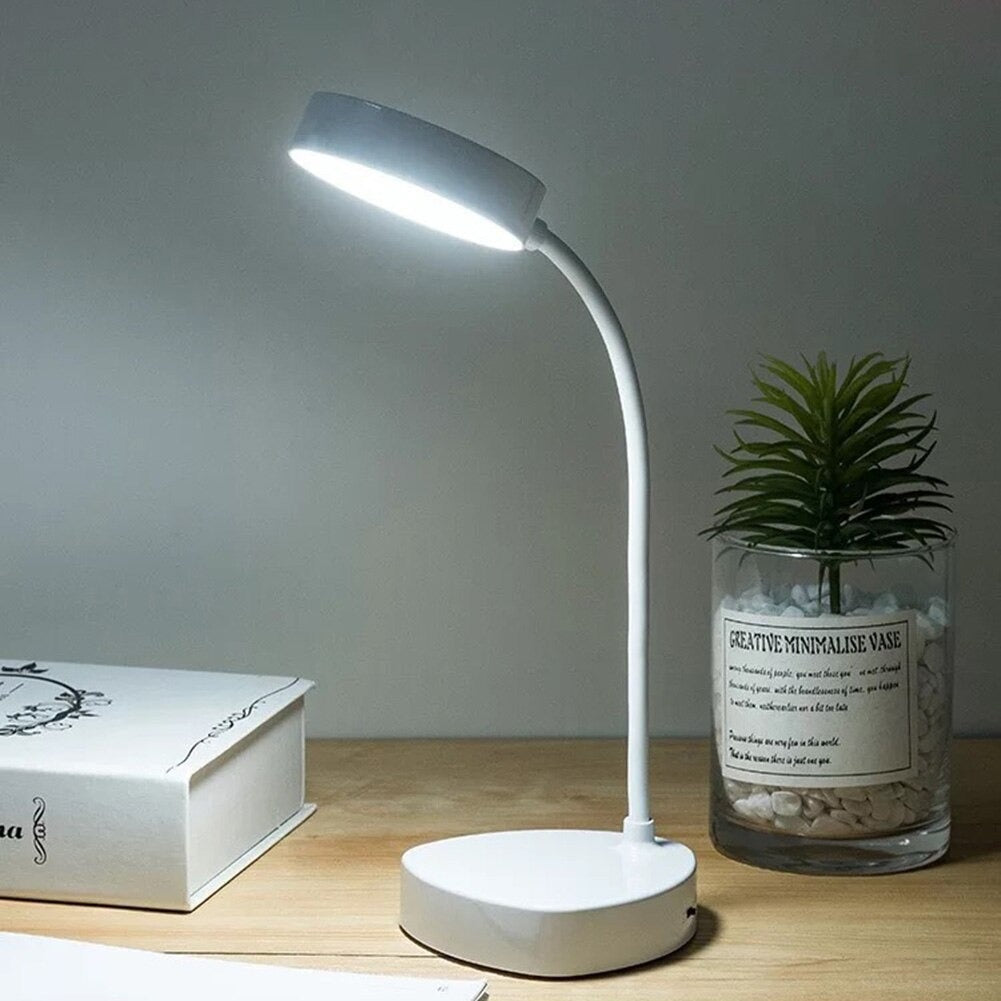 Touch Control Reading Light with Flexible Gooseneck and USB Charging – Ideal Bedside Reading Lamp in Matte White 3