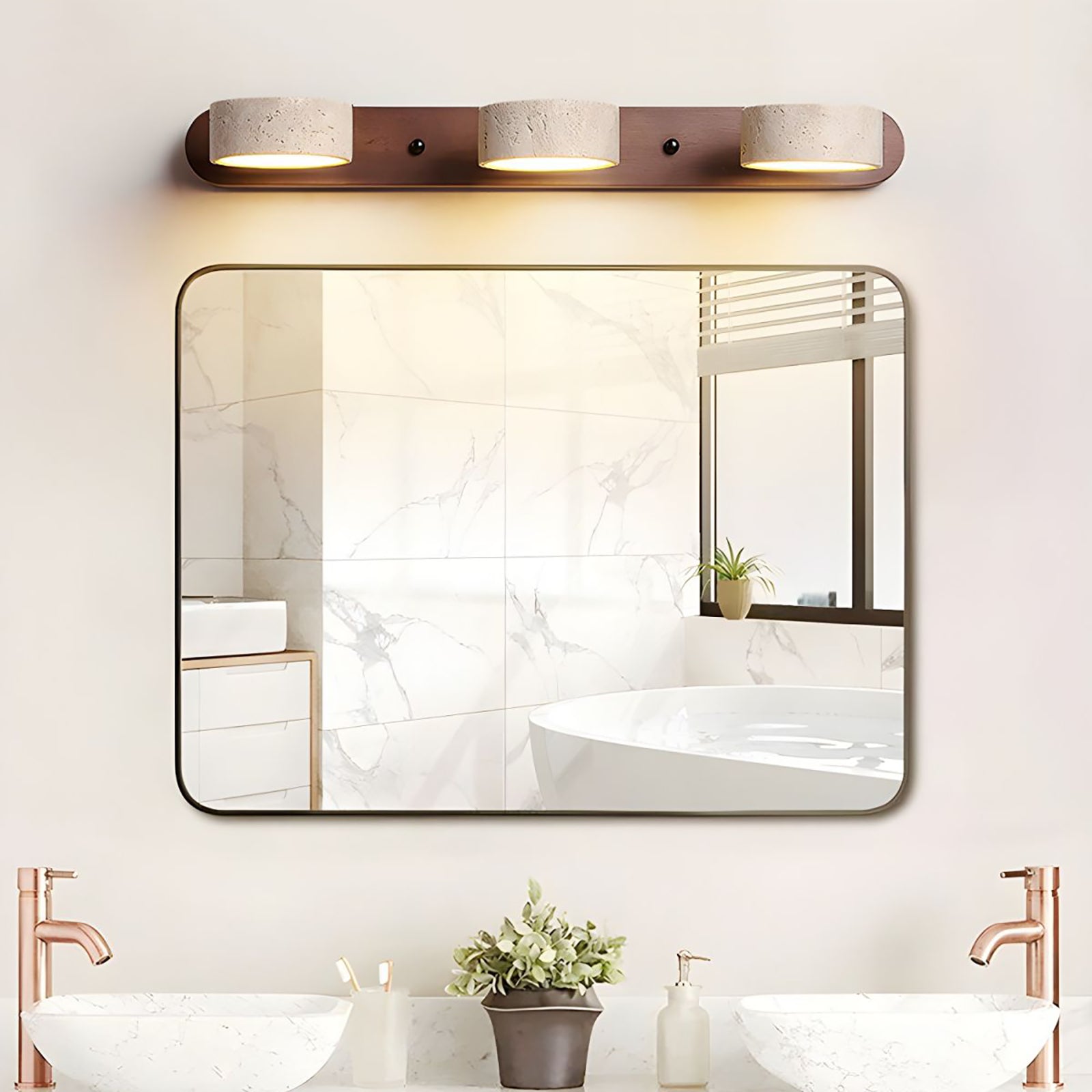 Travertine Wood Wall Light with Integrated LED – Elegant Indoor Wall Lamp for Living Room, Bedroom, and Hallway 6