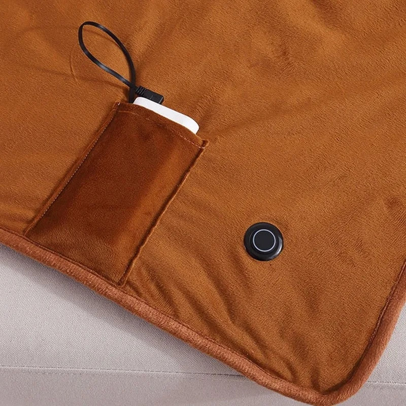 USB Heated Blanket with Adjustable Temperature Levels – Soft Cotton Electric Throw for Instant Warmth 3