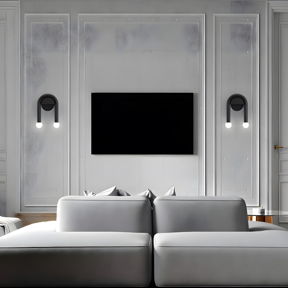 Ultra-Modern Double Light Wall Sconce – Arched Metal Wall Lamp for Stylish Indoor Lighting 2