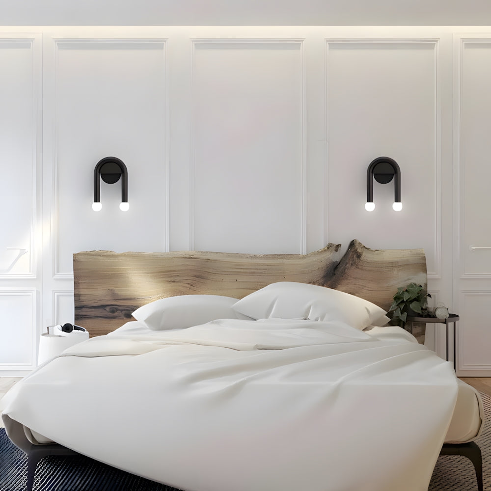 Ultra-Modern Double Light Wall Sconce – Arched Metal Wall Lamp for Stylish Indoor Lighting 5