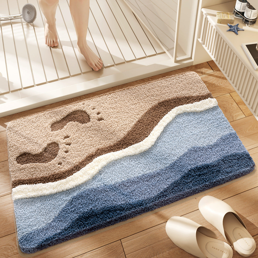 Ultra-Plush Nature-Inspired Rug with Non-Slip Backing – Soft Microfiber for Bedrooms and Bathrooms, Available in Medium and Large Sizes 0