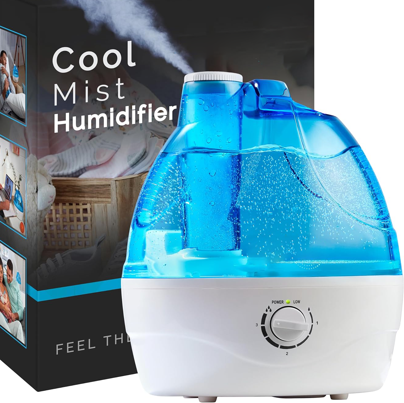 Ultrasonic Cool Mist Humidifier for Bedroom – 2.2L Tank, 360° Nozzle, Quiet Operation, Air Humidifier for Enhanced Comfort 0