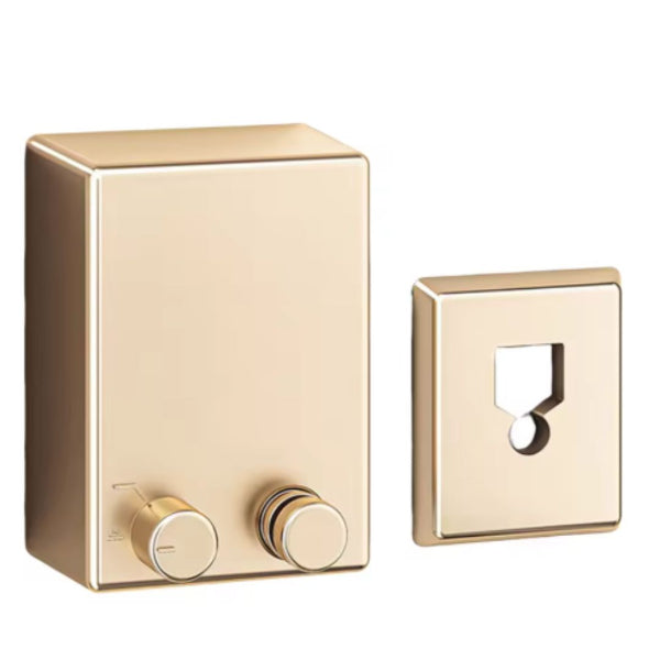 Gold lock mechanism and keyhole cover on a white background
