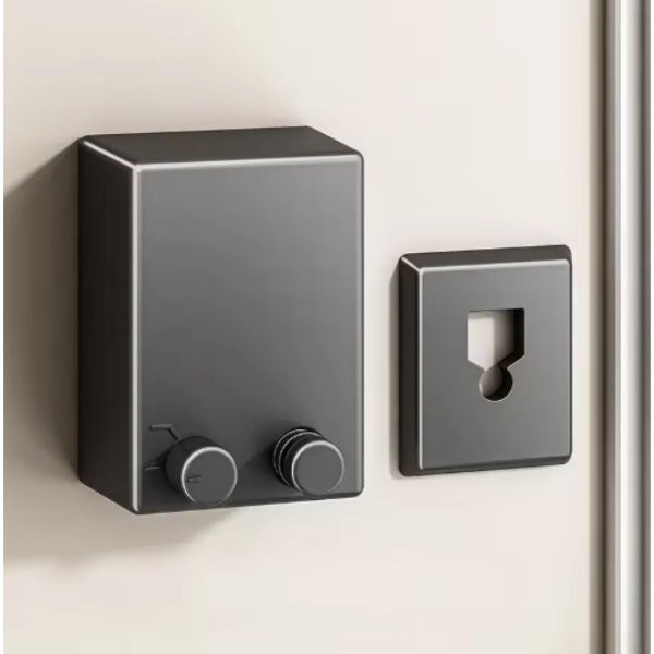 Modern door handle and lock mechanism on a white background