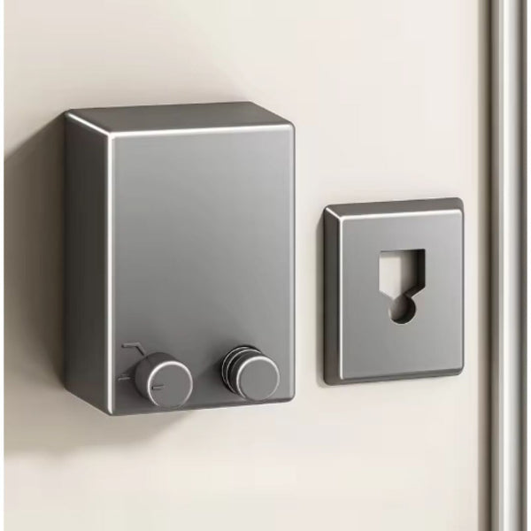 Metallic lock mechanism on a door with a keyhole