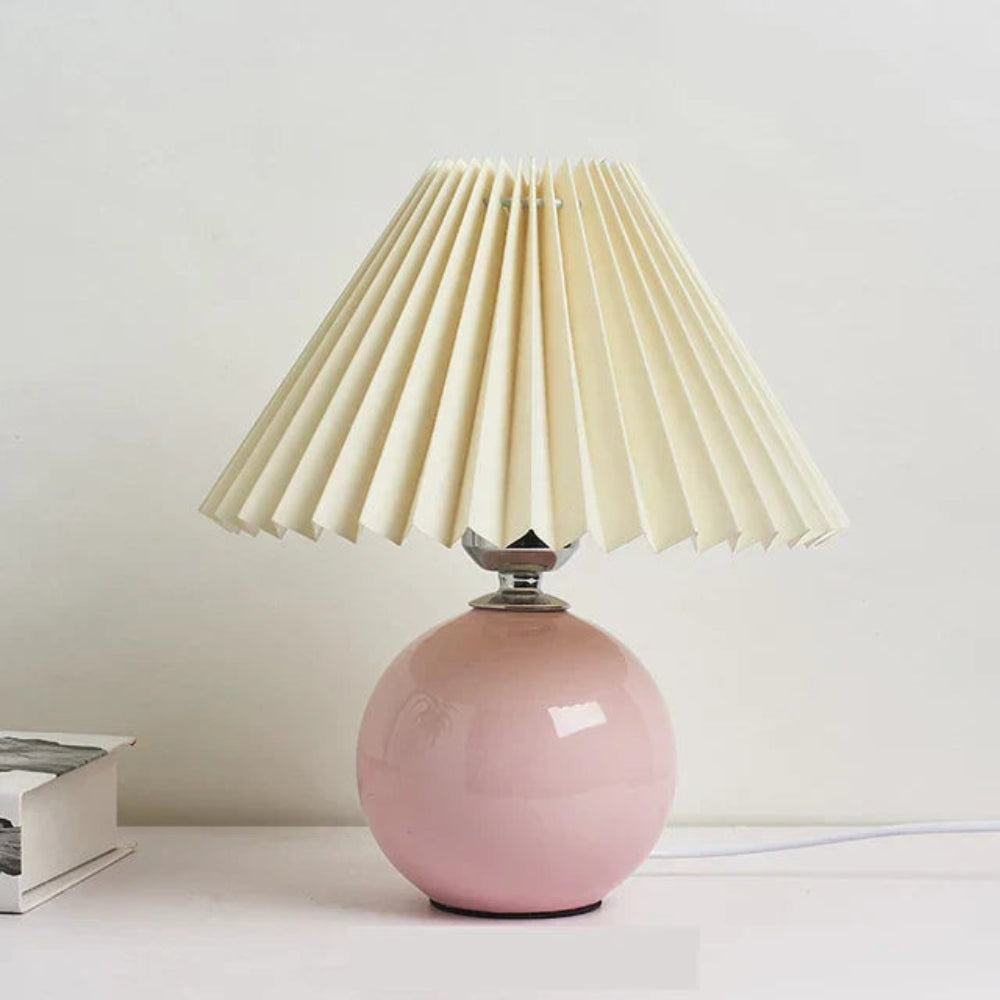 Vintage Table Lamp with Pleated Shade – Elegant Bedroom or Bedside Table Lamp for Warm Ambiance 11