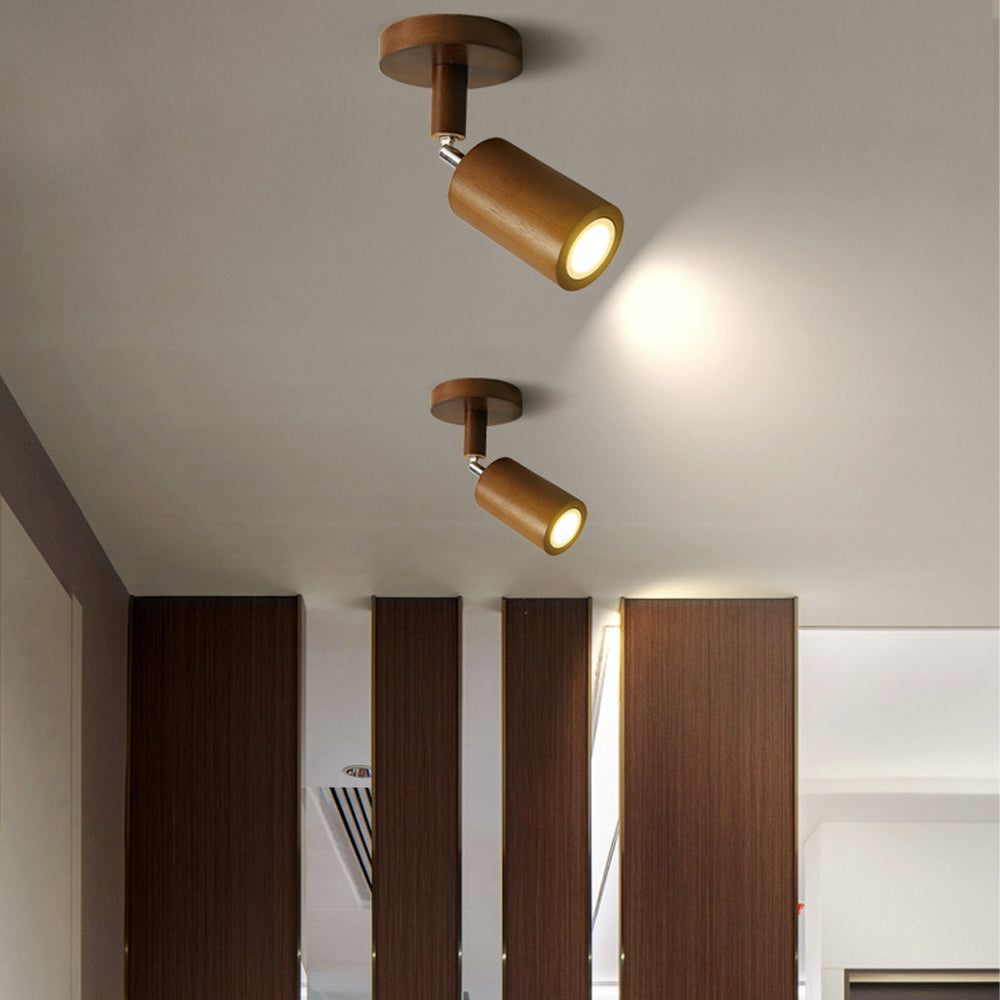 Vintage Wood LED Ceiling Light Fixture – Versatile Indoor Track Lighting for Dining Room, Living Room, or Bedroom 1