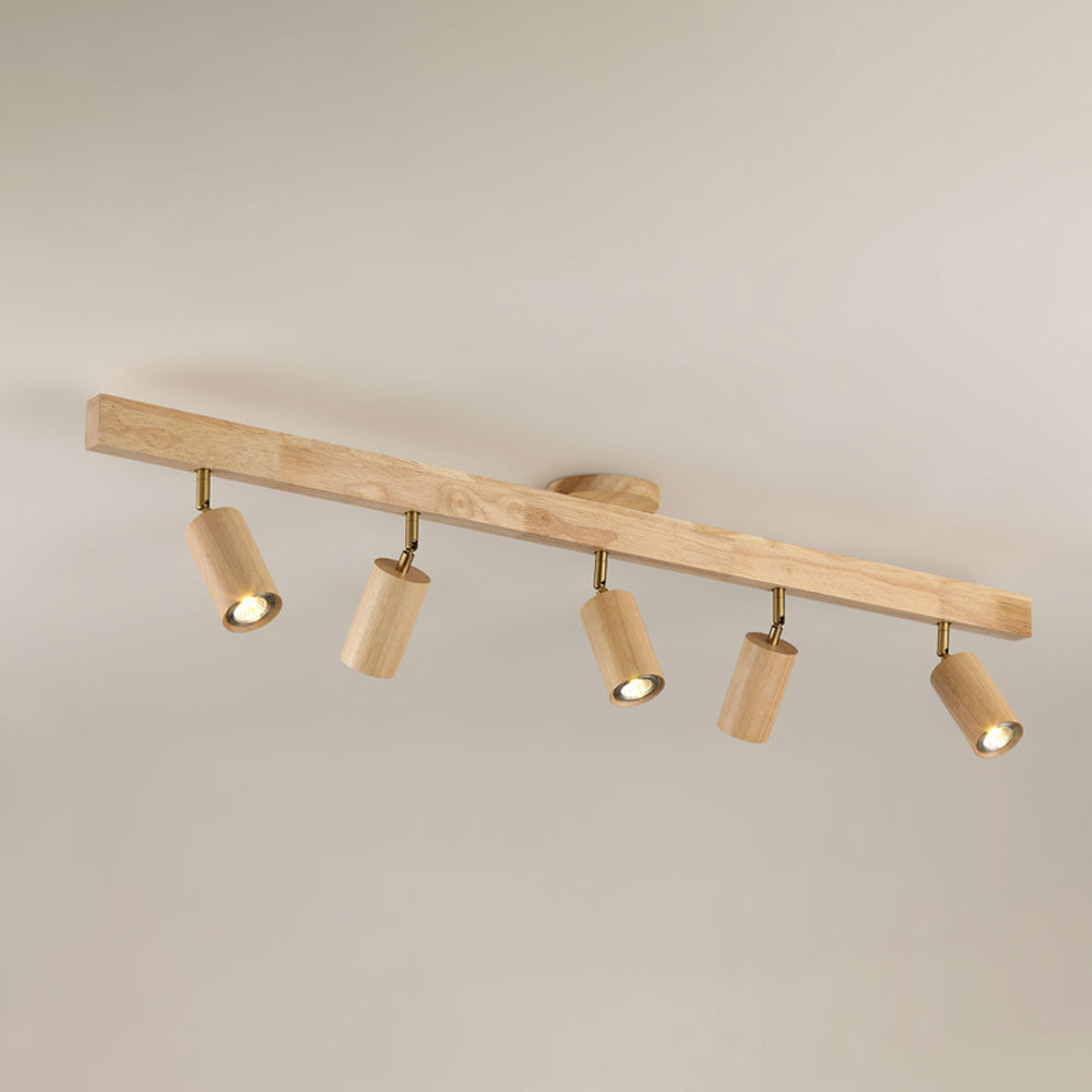 Vintage Wood LED Ceiling Light Fixture – Versatile Indoor Track Lighting for Dining Room, Living Room, or Bedroom 11