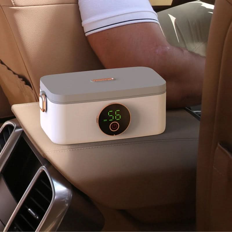 Wireless Electric Lunch Box with 5 Heating Levels, 1000ml Stainless Steel Container, Portable Food Warmer 0