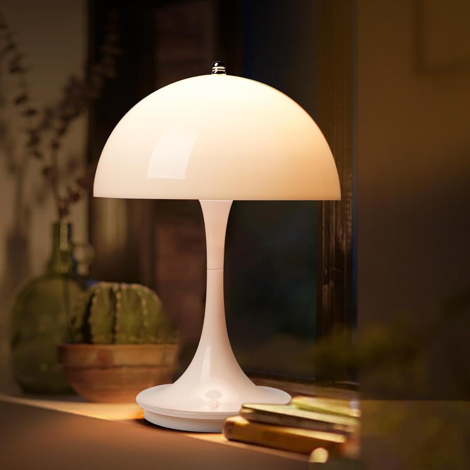 Wireless Mushroom Lamp – Scandinavian Design, Soft LED Light, Portable, Rechargeable, 9 in Height 7