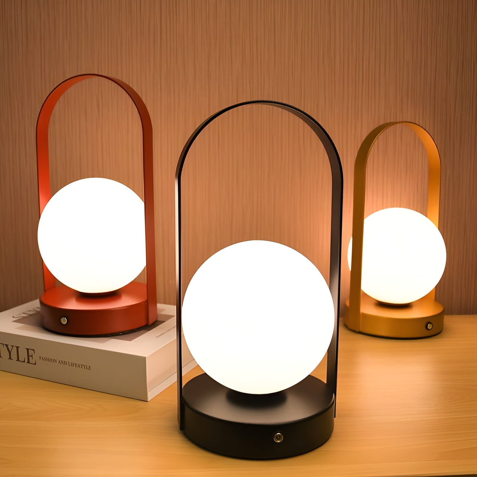 Wireless Rechargeable Touch Control Table Lamp – Modern Spherical Design 0