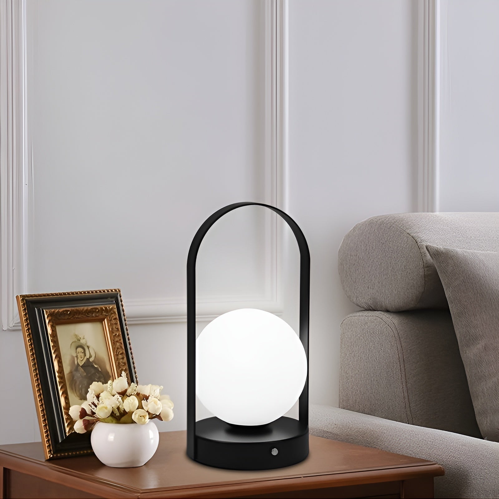 Wireless Rechargeable Touch Control Table Lamp – Modern Spherical Design 6