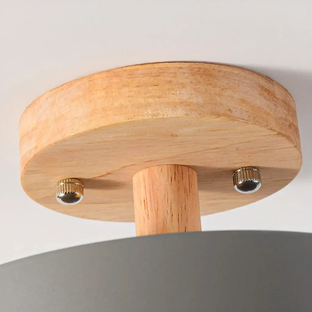 Macaron Round Wood Grain Ceiling Lamp