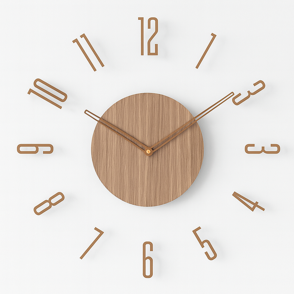Scandinavian Stylish Solid Wood Wall Clock 14 inch