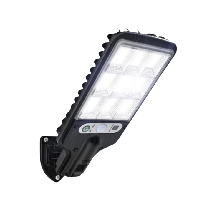 Black outdoor flood light on a white background