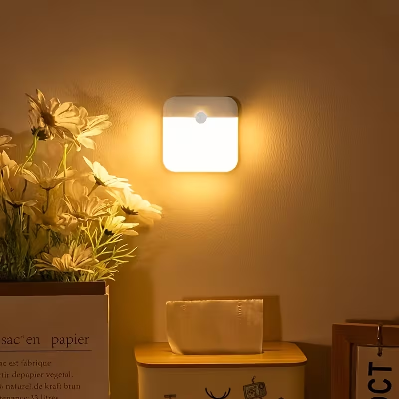 Smart Motion Sensor Night Lamp – USB Rechargeable LED Light for Stairs, Wardrobe & Home 1