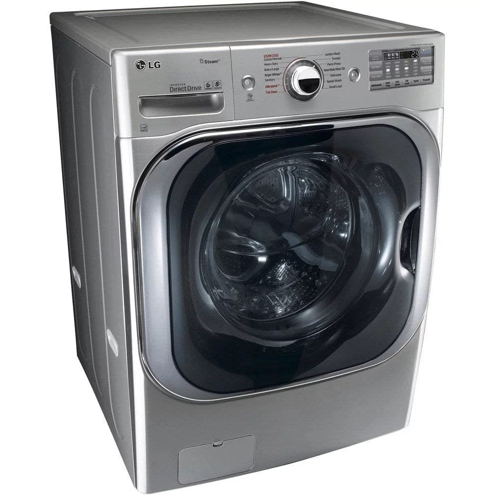 LG – 5.2 Cu. Ft. High Efficiency Front-Load Washer with Steam and TurboWash Technology – Graphite steel