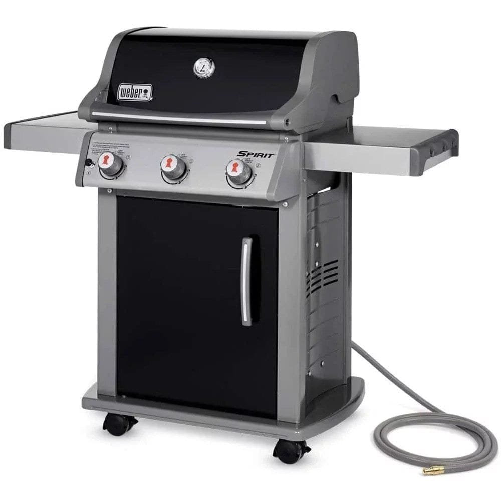 Weber 47510001 Spirit E-310 3-Burner Natural GAS Black Bundle with Generic Grill Cover Barbecue Drip Pans Set of 3