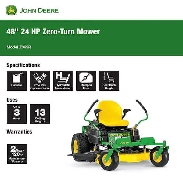 Z365R 48 in. 24 HP Gas Dual Hydrostatic Zero-Turn Riding Mower
