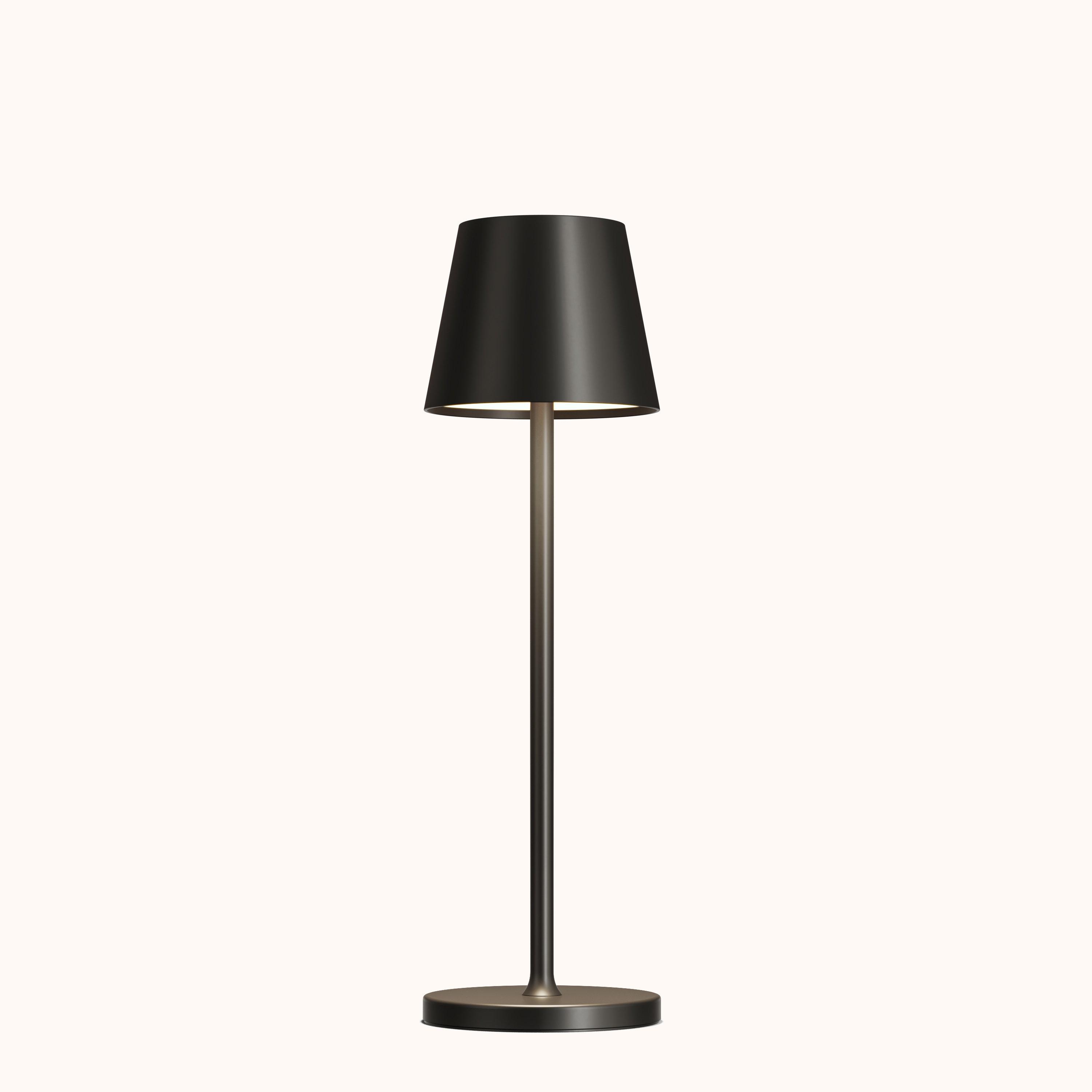 Black table lamp on a white background