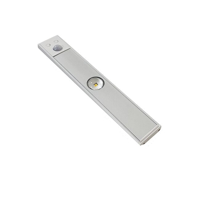 Rectangular light fixture with motion sensor on a white background