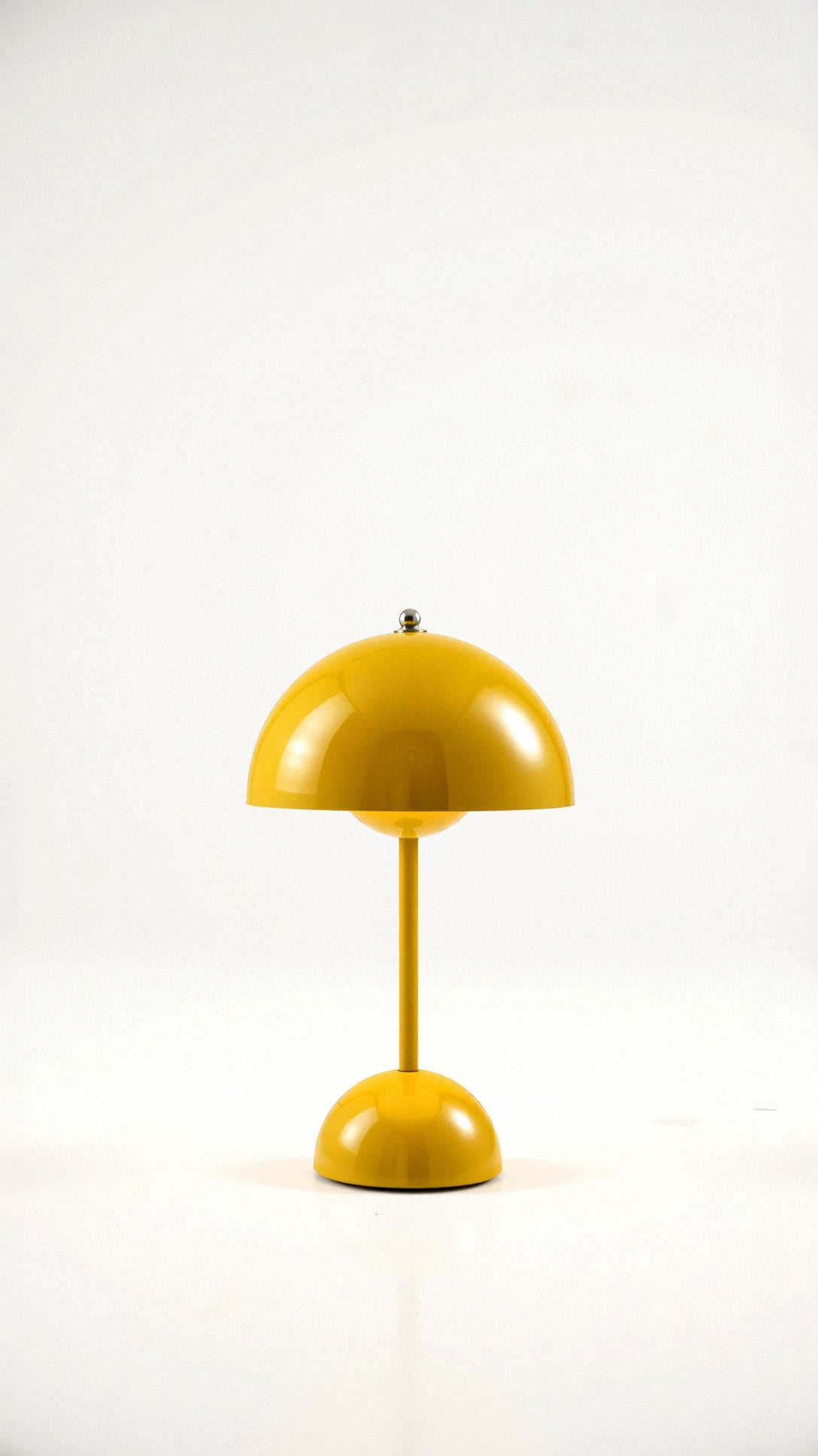 Modern yellow dome table lamp with minimalist design