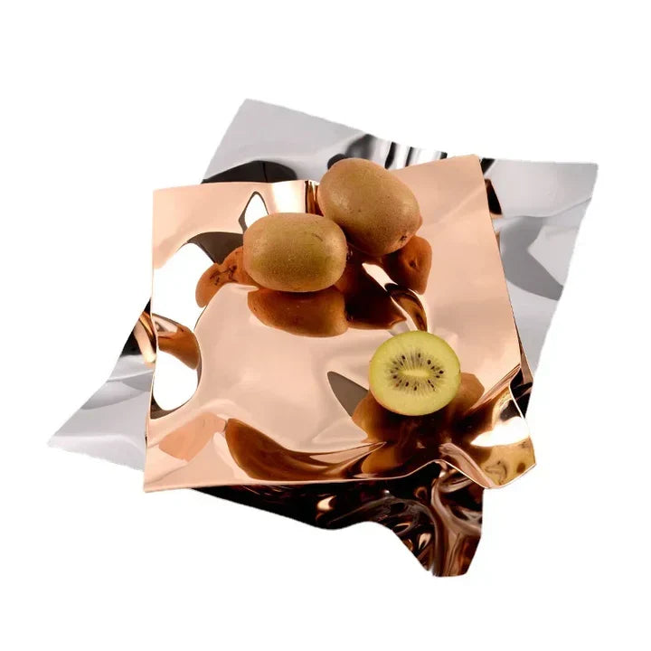 Stainless Steel Decorative Serving Tray – Modern Minimalist Table Accent for Home or Dining Room