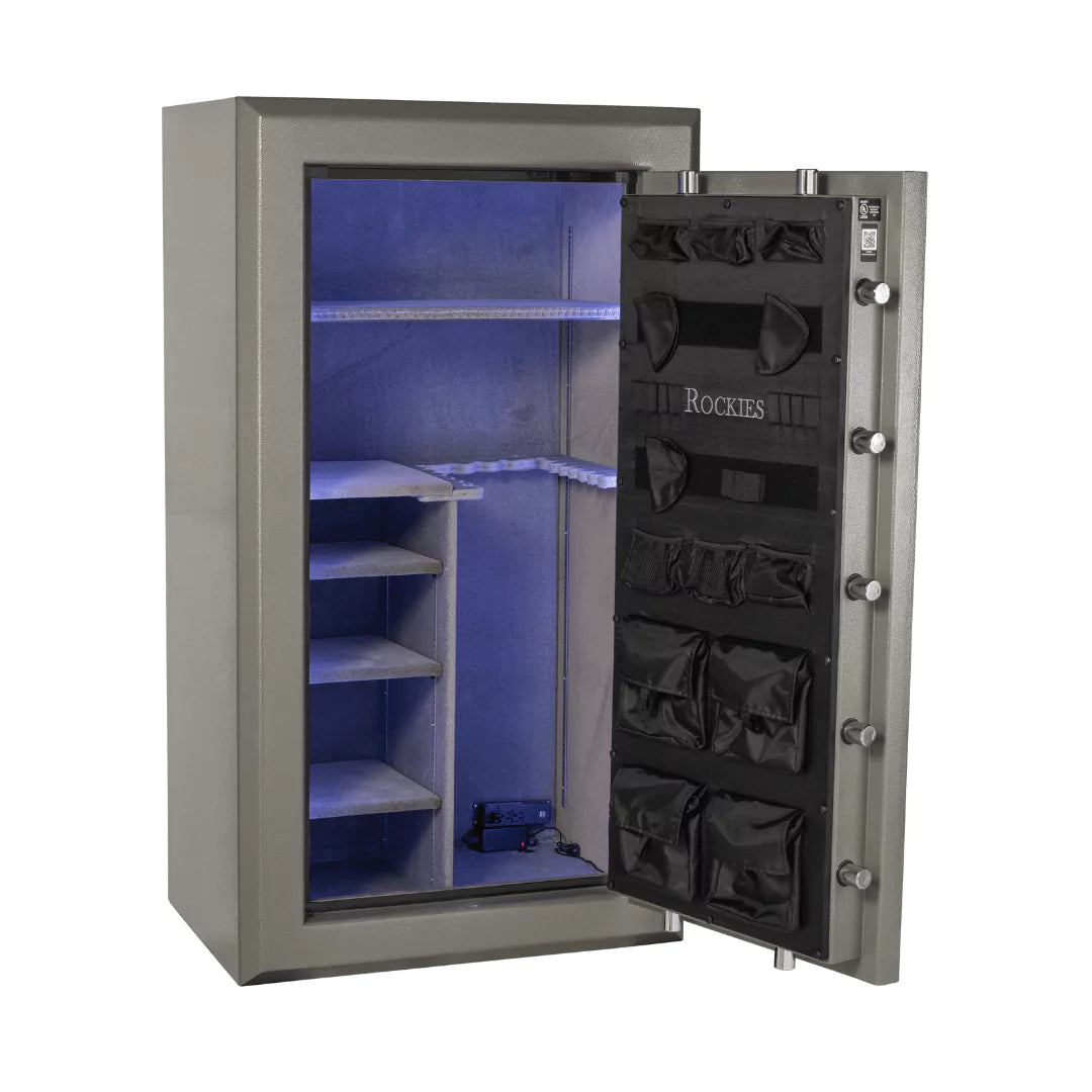 Hayman RK-6536 Rockies Gun Safe with the door opened