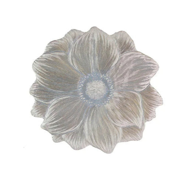 Decorative flower-shaped object with measurements on a white background