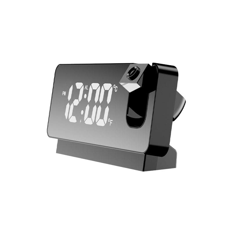 Digital clock with temperature display on a white background