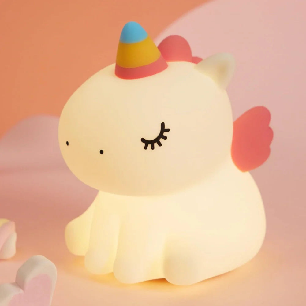 Cute Animal Night Light – Soft Silicone Kids’ Lamp with Color Change & Rechargeable Design