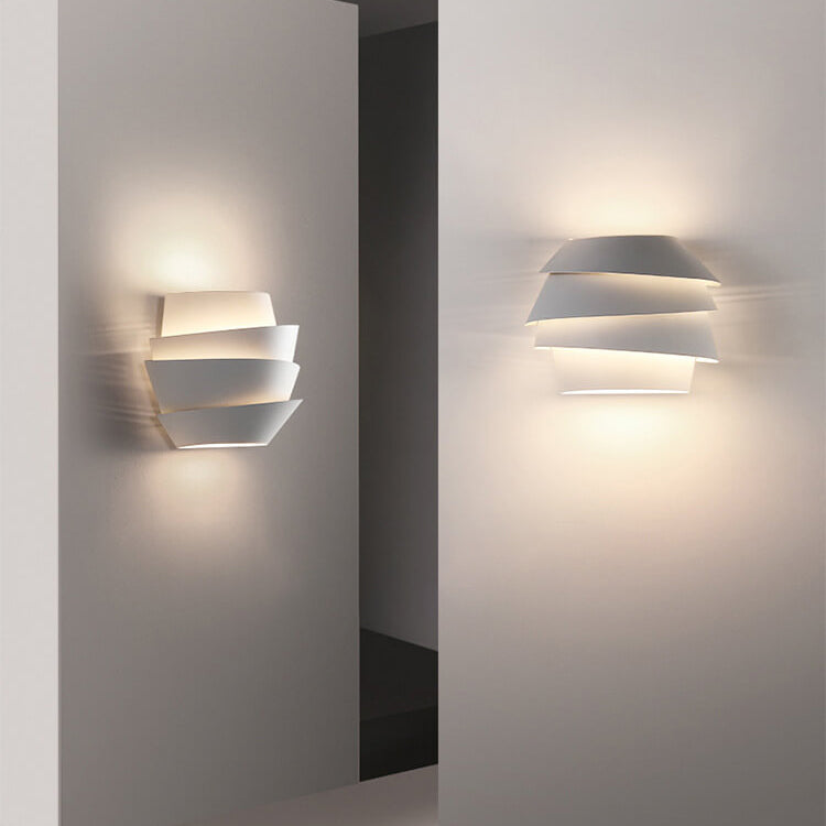 Modern wall lights on a neutral wall