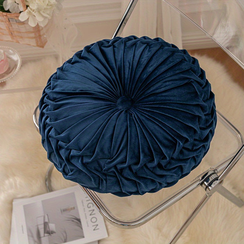 Round Velvet Pumpkin Cushion – Soft Plush Decorative Pillow for Sofa, Chair & Bedroom – Washable Home Accent