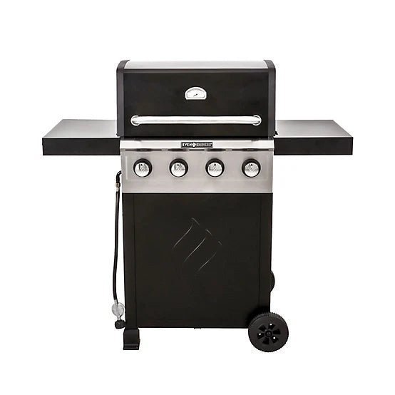 Even Embers 4-Burner Propane Gas Grill, 40,000 BTU, Silver/Black
