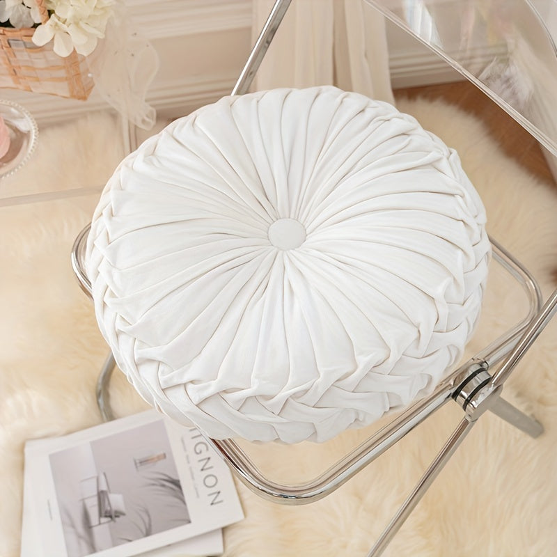 Round Velvet Pumpkin Cushion – Soft Plush Decorative Pillow for Sofa, Chair & Bedroom – Washable Home Accent