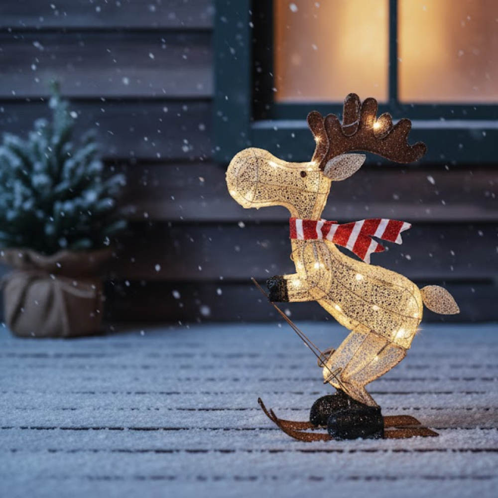 Glowing Reindeer Christmas Decoration with Energy-Efficient LED Lights – Weatherproof Outdoor Holiday Decor 1
