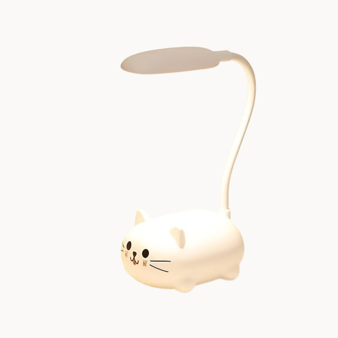 Cat-shaped lamp on a white background