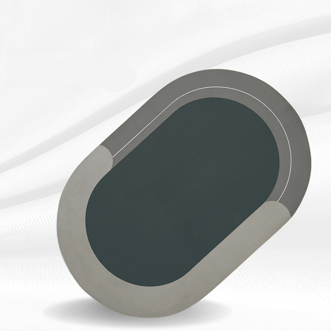 Slate grey phone ring holder on a light gray background
