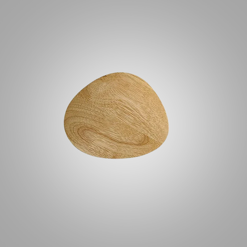 Wooden coaster on a gray background