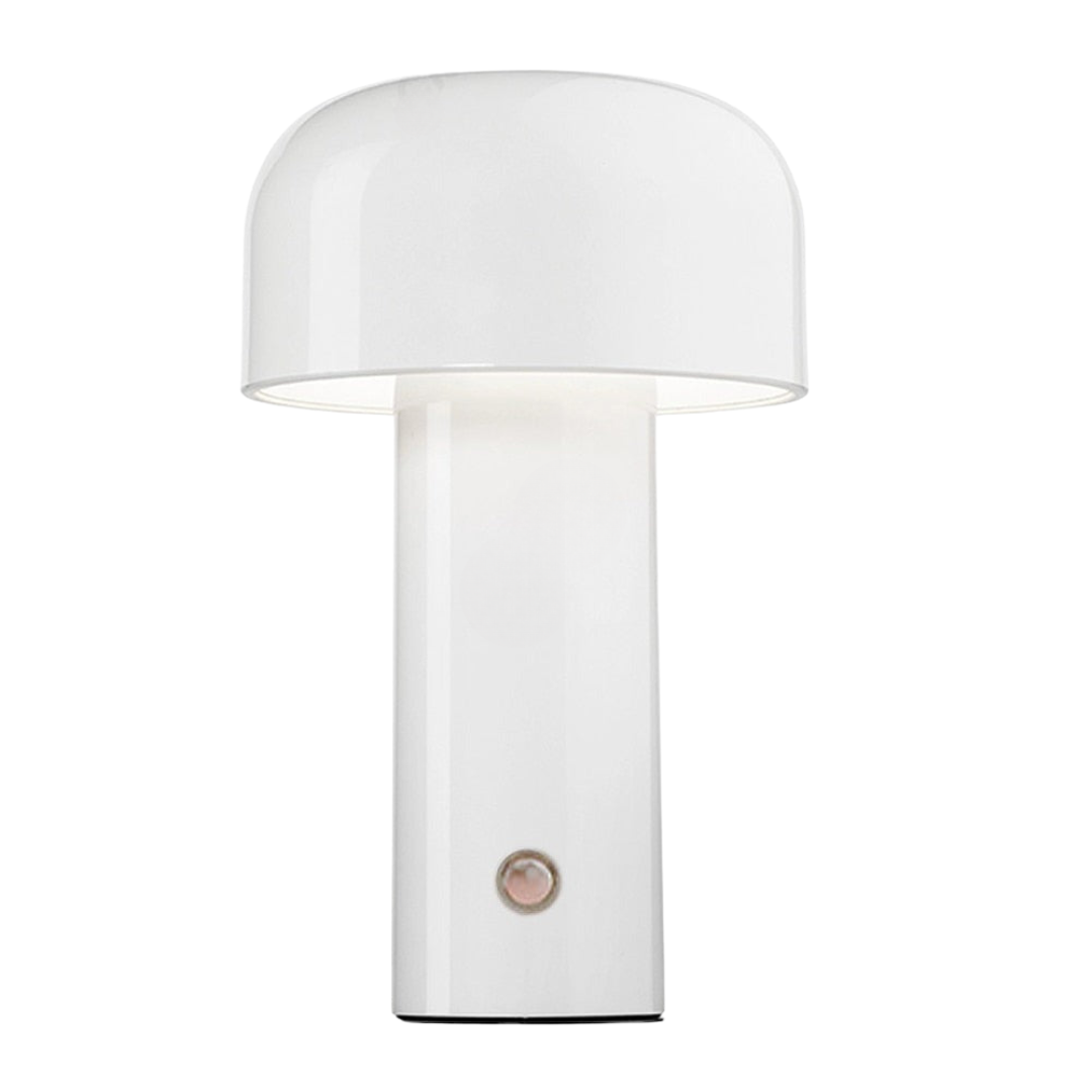 White wall-mounted lamp with a light bulb on a white background