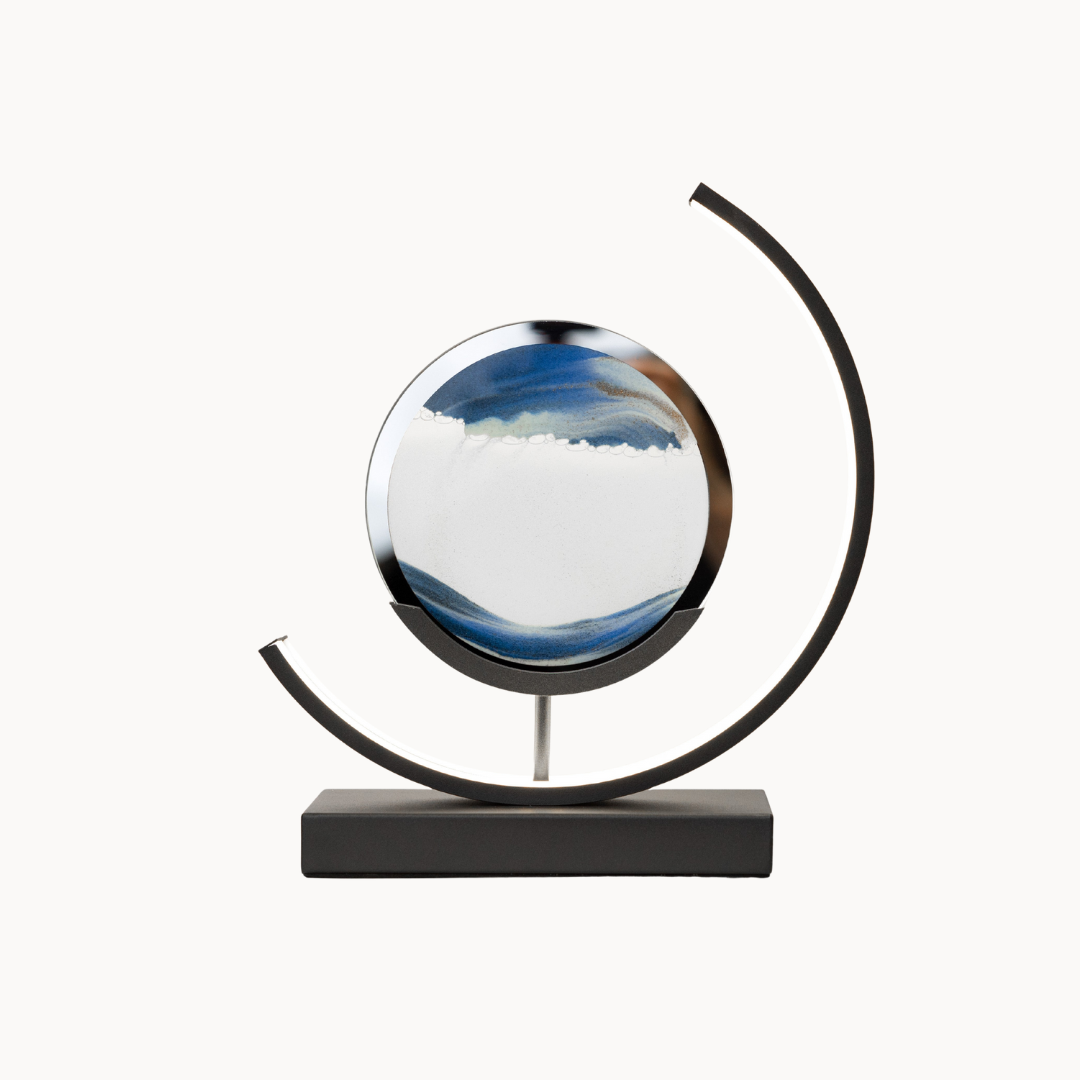 Decorative object with a circular design on a white background