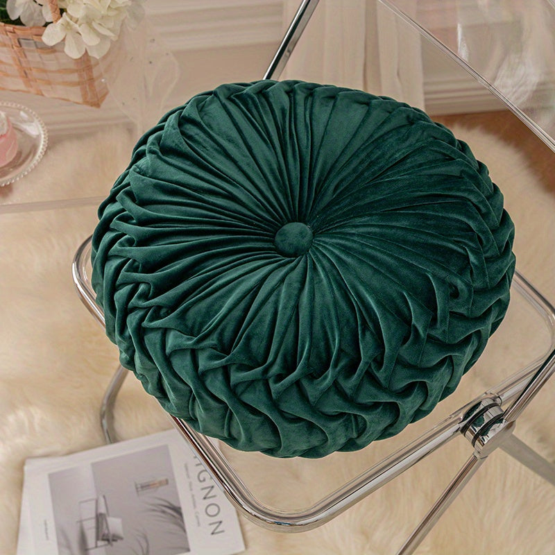 Round Velvet Pumpkin Cushion – Soft Plush Decorative Pillow for Sofa, Chair & Bedroom – Washable Home Accent