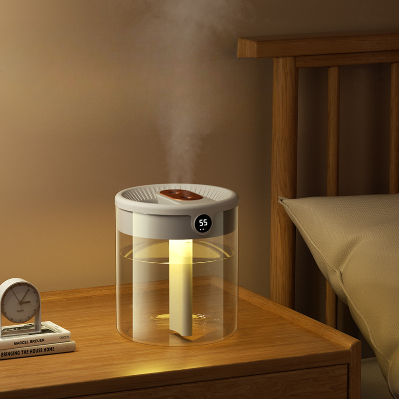 2L USB Double Mist Humidifier with Digital Display & Night Light – Quiet Home Air Humidifier for Bedroom & Office 2