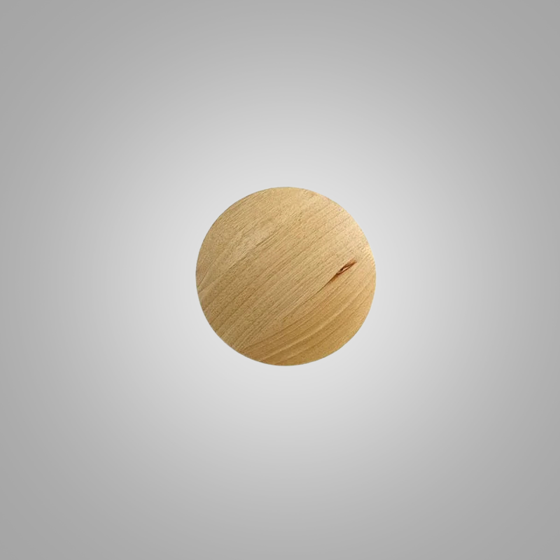 Wooden ball on a gray background